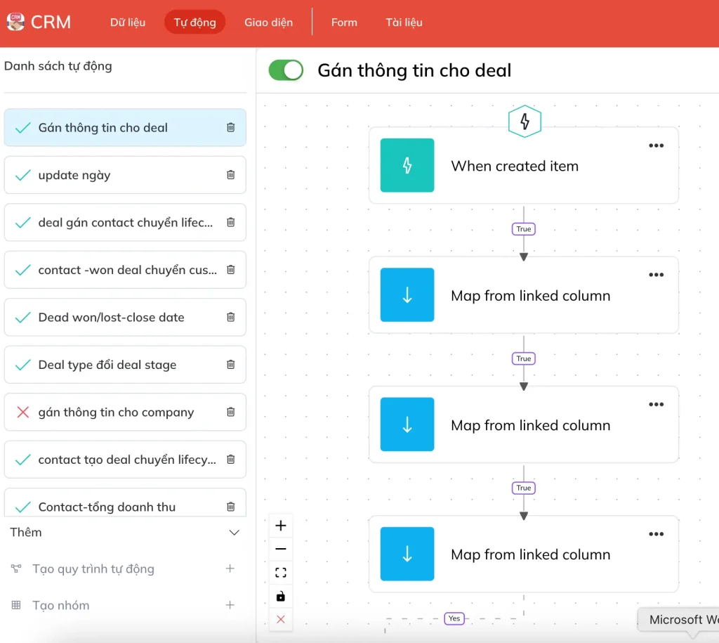 Tính năng tự động hóa và nhắc việc thông minh trên Optimi CRM