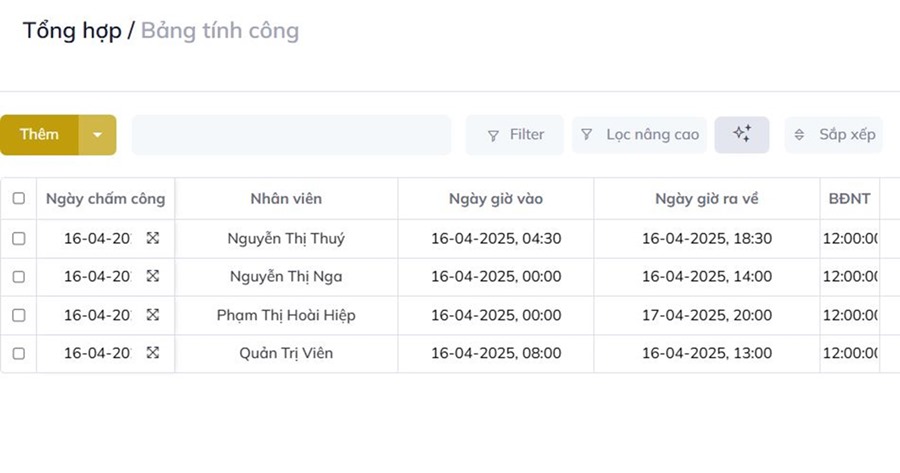 Phần mềm chấm công