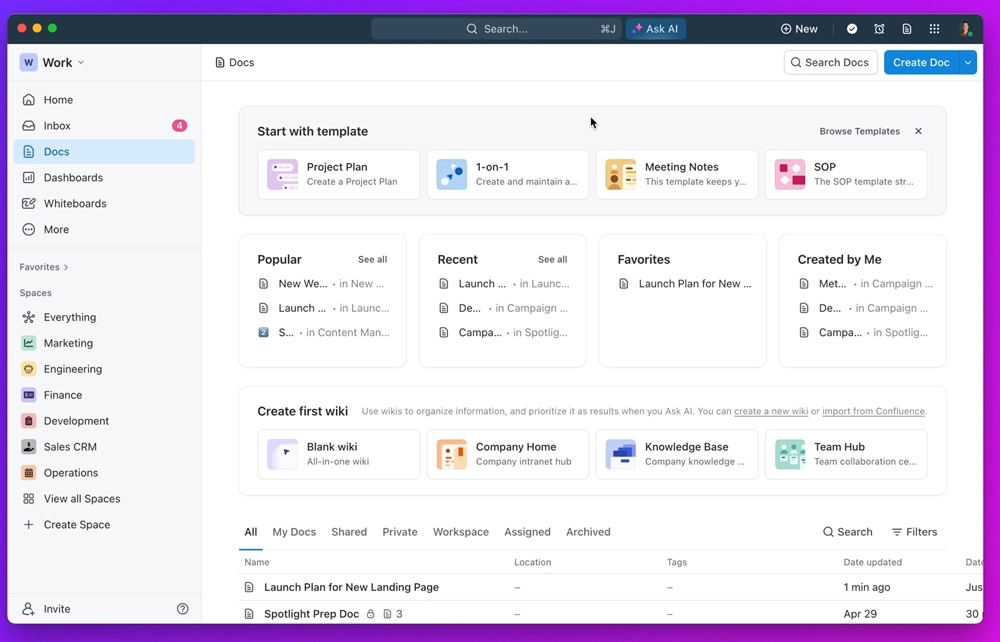 phần mềm quản lý công việc ClickUp