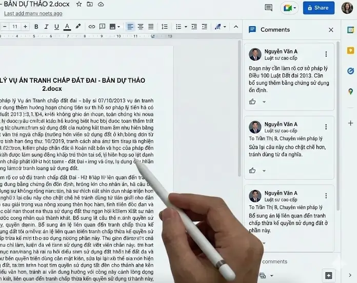 Phản hồi hồ sơ pháp lý