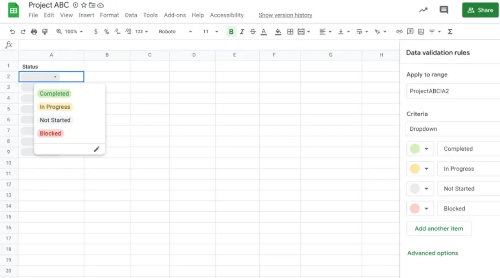 Quản lý công việc bằng Google Sheet