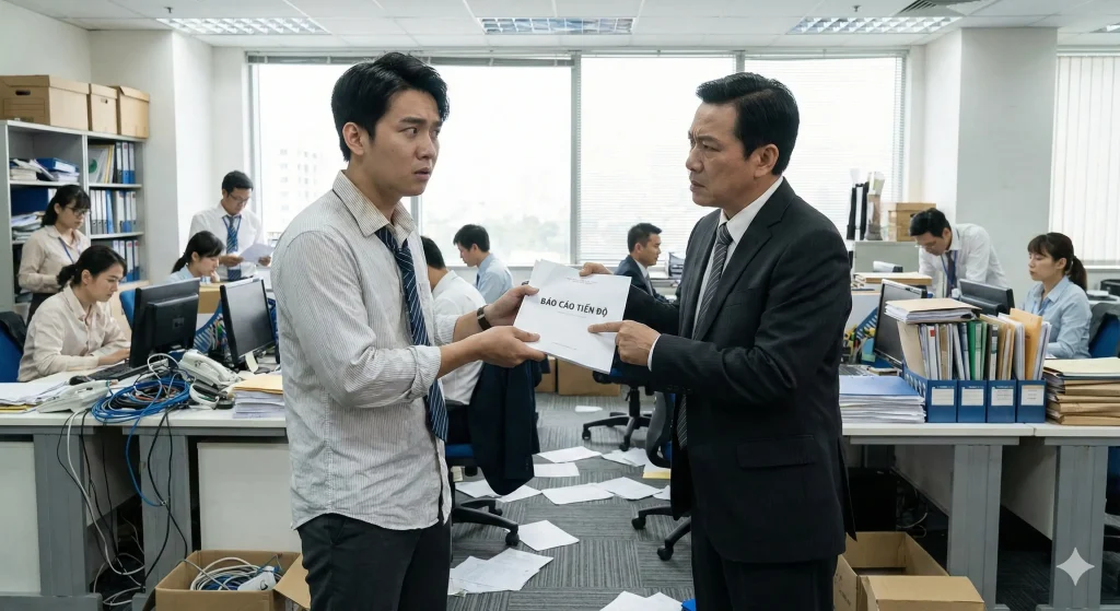 Báo cáo sai vì quy trình làm việc không quy định cách ghi nhận và chuẩn hóa dữ liệu, khiến điều phối dự án mất điểm