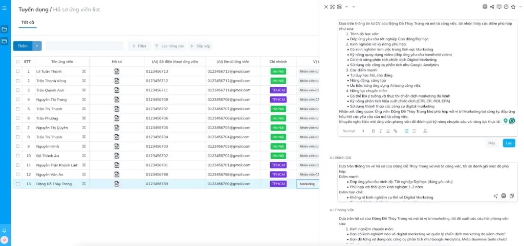 Tự động lọc CV